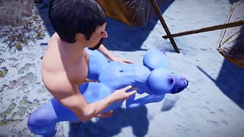 Preview 1 of Wwwteansop Liftar Sex - Sexy Blue Bimbo Elf Likes Huge Cocks