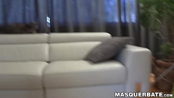 Preview 1 of Massage On Leather Jeans - Hot masked stud loves being handjobed by dude