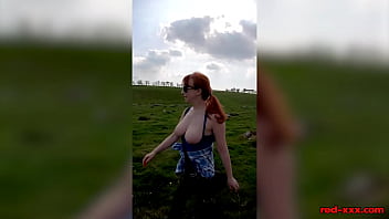 Preview 4 of High Speram - Hot MILF Red XXX goes for a topless walk on Easter