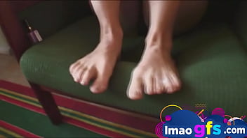Preview 1 of Nervous Shy First - Sweet Blonde Licking Toe fetish