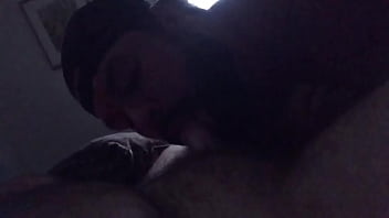 Preview 1 of Lifting Saree And Peeing Video - Dimly lit morning blowjob for my bear