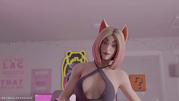 Preview 1 of Abg Smp Sma Smu Bugil Meme - Horny Ahri from League of Legends enjoy hard rough sex