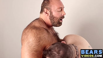 Preview 1 of Kinki Vintage - Chubby bear and cub engage in ass fucking spitroast session