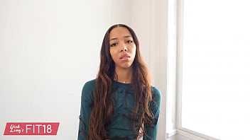 Preview 4 of Santalatina Pussy Lesbian - Tall and Skinny Light Skin Black Fashion Model Lia Lin Fucked In Yoga Pants At The Gym
