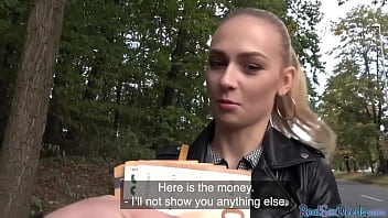 Preview 2 of Baby Pink Tube Cry - Pulled blonde eurobabe riding POV dick in outdoor action