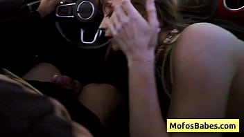 Preview 2 of Edony Ass - Naughty and horny blonde girl Leila Cove suck Charles Dera&#039_s cock in the car