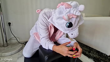Preview 4 of Butt Spekulum - Milf wearing Unicorn costume and riding with Sybian