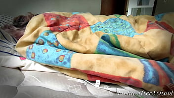 Preview 3 of Coollej Sex - Shaking loud moaning orgasm beneath blankets