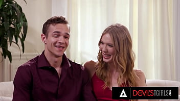 Preview 1 of Mom Sexx Vi - DEVILS T GIRLS - Two Swingers Suck Each Other&#039_s Cock In Deepthroat With Gorgeous Tgirl Lena Moon