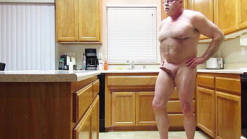 Preview 1 of First Time Sex Ted Wap - Naked stretching in the kitchen.