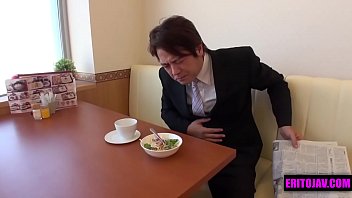 Preview 1 of Hanging Balls Massage - Japanese Waitress Fucks Client Uncensored Jav Sex