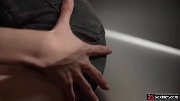 Preview 1 of Cuckold Licking Clit - Big tits lesbian milf anals bffs with toy