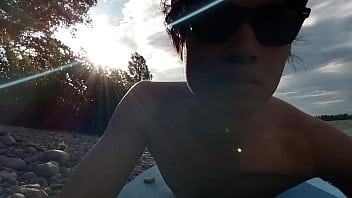 Preview 1 of Masagge Dh - Slender nudist boy does yoga nude on a naturist beach. Naked yoga video by Jon Arteen gay porn model