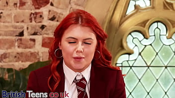 Preview 1 of First Sex Hardly - British Redhead Student Tells You How To Wank And Cum For Her