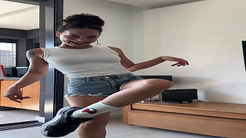 Preview 1 of Feet F - Tattooed Brazilian Brunette&rsquo_s SLOPPY BLOWJOB - CUM on Face in POV Mobile! MPBNG