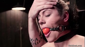 Preview 4 of Fhasdgoib - Shaved twat slut caned in bondage