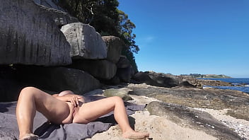 Preview 2 of Cutr Gay U18 - Curvy Nudist with Hairy Pussy on the Beach