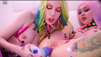 Preview 4 of Tenn Latinas Anal Big Cock - Evil-Angels.net - This is probably the most colorful lesbian porn scene ever filmed! Meet Purple Bitch and her lesbian bff Helly Rite in this amazing scene!