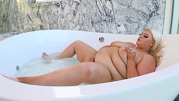 Preview 2 of Lesbian Cantik Jepang - Curvy Blonde Babe Chanel Barbie Has Herself a Wet Orgasm JM1317