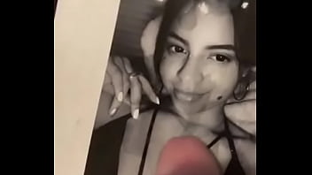 Preview 3 of Latina With Male Striper - Old man rubs cock over dirty Latina with cum