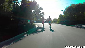 Preview 1 of Dani Diane Cray - NextGays.com - Longboard dudes Justin Matthews and Evan Knoxx are riding hard not only on the street but in the bed!