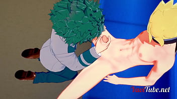 Preview 2 of Zoo Sex222 - Boku no Hero Academia Yaoi - Midoriya Izuku (Deku) and Uzumaki Having Sex in the underground Blowjob,  Bareback Creampie 1-2 .