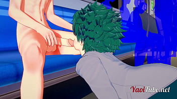 Preview 3 of Zoo Sex222 - Boku no Hero Academia Yaoi - Midoriya Izuku (Deku) and Uzumaki Having Sex in the underground Blowjob,  Bareback Creampie 1-2 .