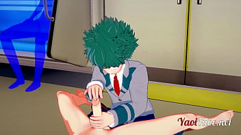 Preview 1 of Zoo Sex222 - Boku no Hero Academia Yaoi - Midoriya Izuku (Deku) and Uzumaki Having Sex in the underground Blowjob,  Bareback Creampie 1-2 .