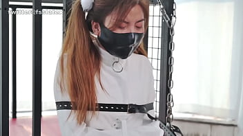 Preview 2 of Artis Pilipines Gek Fick - asian latex catsuit woman straitjacket bondage