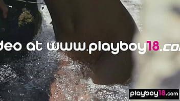 Preview 3 of Call Danss - Skinny brunette nude Czech MILF Anetta Keys flashes her wet pussy outdoor