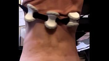 Preview 3 of Femal Fingaring Clojom - Preview of Slow Motion Muscle Roller Action Massage From Behind