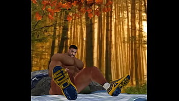 Preview 2 of Chillenden By By Fucks - handsome hunk john urschel jerks his massive manhood in the woods
