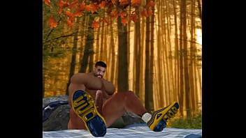 Preview 1 of Chillenden By By Fucks - handsome hunk john urschel jerks his massive manhood in the woods