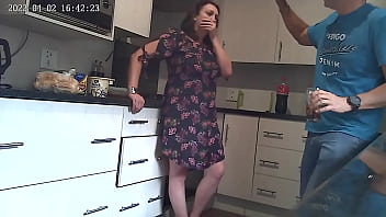Preview 4 of I Don Sax - SPY CAM :Ex girlfriend lets me use her pussy as a cumdump and creampie her in her boyfriends kitchen, 
