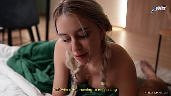 Preview 2 of Tablo Riley Rider - Sharing The Bed With StepSister on Vacation. She Got Scared and Got Cum on Her Panties...
