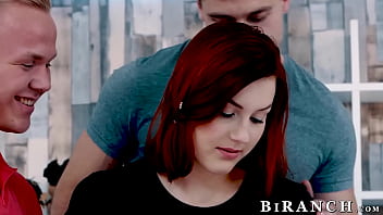 Preview 1 of Jullia Ann Friend Mom - I fuck Billys gaping ass while he eats redhead babe Charlie Reds delicious twat