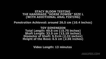Preview 1 of Reale Brother Sister - Stacy Bloom Tests the Horse Power Handmade Dildo Size L and gets 26.5cm (10.4 inches) up her ass with Anal Fisting TWT003