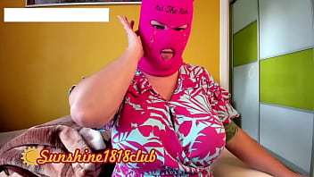 Preview 2 of Indian Modern Girls Mms - Halloween ski mask girl cosplay with big tits on cam recording October 31st