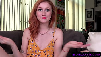 Preview 2 of Fuck Mom Tonigh - Redhead amateur POV BJ slut with glasses deepthroats
