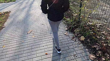 Preview 1 of Swinger Xxl - I couldn&#039_t wait any longer. I Cum in my Girlfriend Panties on the Street.