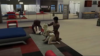 Preview 3 of Xxc Com Xcx - Submissive sims couple serve 2 BBC bulls