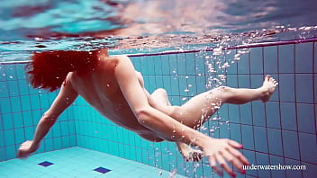 Preview 4 of Mommy Take Hard Punish - Tight blue swimsuit babe Martina in the pool