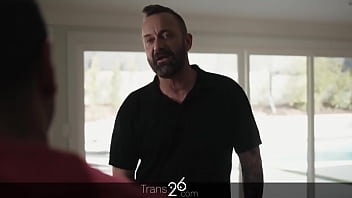 Preview 2 of Ufmy Darwin Nt Aboriginal - This transsexual girl fucks the plumber while her boyfriend is in the next room.