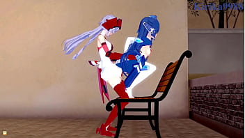 Preview 4 of Danille Stark - Tsubasa Kazanari and Maria Cadenzavna Eve and Chris Yukine intense lesbian play and futanari sex. - Symphogear Hentai
