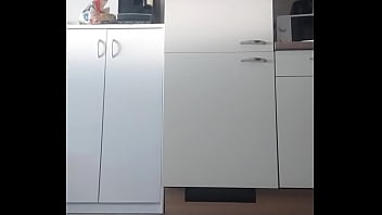 Preview 2 of Adrian Fingering Licking - Peeing in kitchen