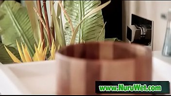 Preview 2 of Amwf 2 - India Summer gives nuru massage to Codey Steele