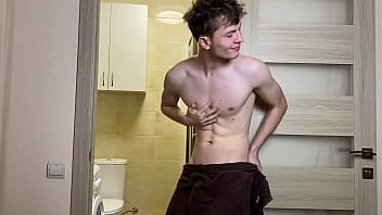 Preview 1 of Laba Rhodaes - Wet Boy after Shower get Hard &amp_ Happy ending /big Dick 23cm / Uncut / Horny