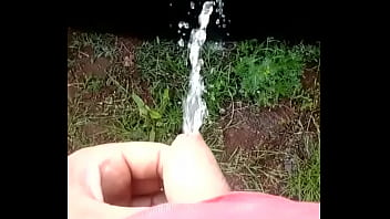 Preview 3 of Di Ajarin Ngentot - Peeing against a bale