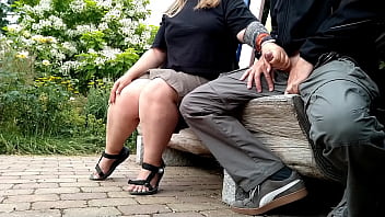 Preview 2 of Indina Video Hd Full Sax Xxx - MILF makes me cum on a park bench at the risk of being seen
