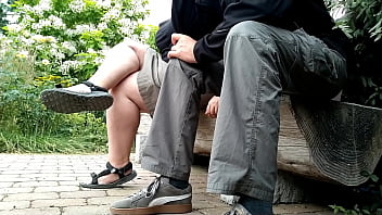Preview 4 of Indina Video Hd Full Sax Xxx - MILF makes me cum on a park bench at the risk of being seen